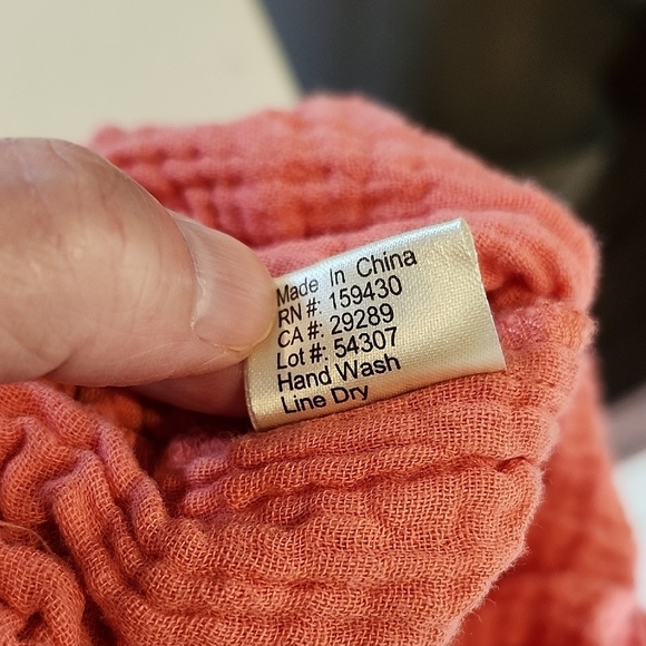 Elan Puff Sleeve Crop Top Off Shoulder Cotton Gauzy Coral Top Size Small - Picture 4 of 6